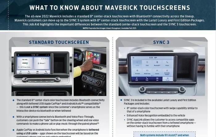 8" Touchscreen Guide - Standard vs SYNC 3 Functions Comparison