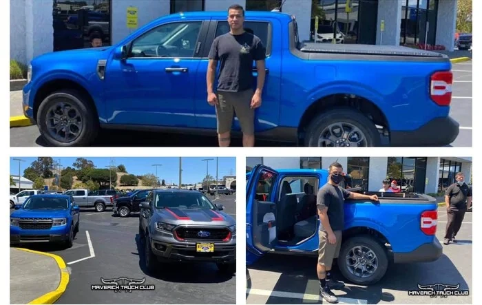 Pics of Maverick vs Ranger Tremor. 5’6” height comparison & legroom. Behind seats w/ standard audio