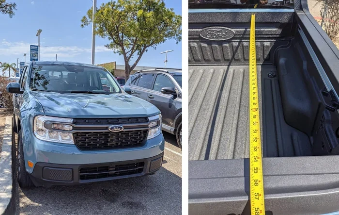 Bed length / width measurements + awesome Area 51 XLT Maverick pics & video