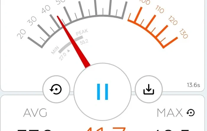 Interior road noise sound level comparison. Maverick = 49.5 decibels