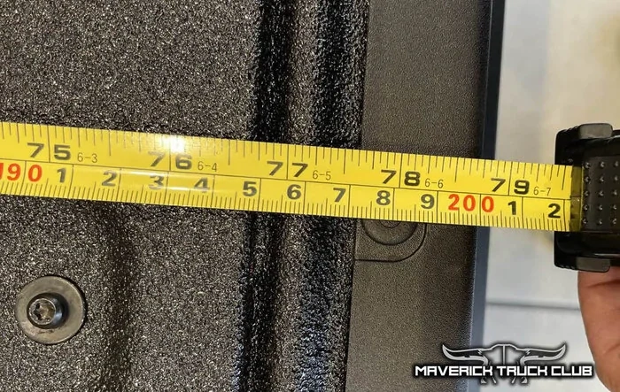 2022 Maverick bed length with tailgate down =  78 3/4” - 79" Inches (Tape Measured Dimension)