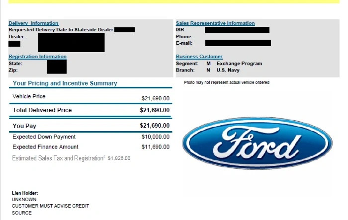 Military Auto Source Pricing released for FWD Maverick