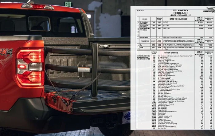 2022 Maverick PRICE LIST! [MSRP / Invoice] - including packages, options, accessories