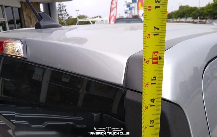 Maverick Bedrail Photos & Dimensions for Tonneau + Rack Combo (with cab height measurement)