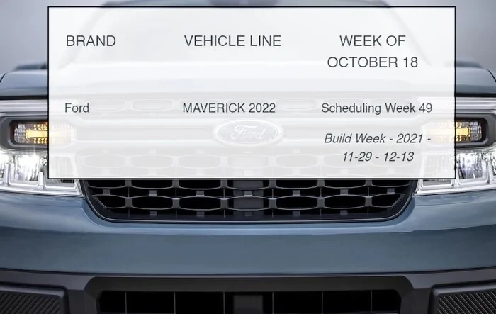 ⏱ Maverick Scheduling Upcoming Week (10/18) For Production Build Weeks 11/29 and 12/13