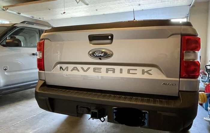 Maverick Tailgate Lettering in Polished Stainless Steel Are Actual Metal - Real Life Installed Look