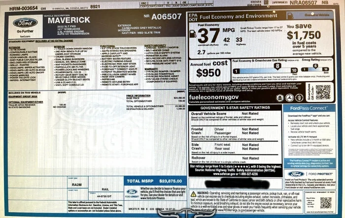 Hybrid Orders - check your windows sticker! Mine has MPG figures and EPA hold message removed