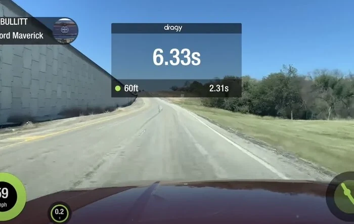 My 2.0 Maverick AWD 6.33s 0-60 time - Dragy video