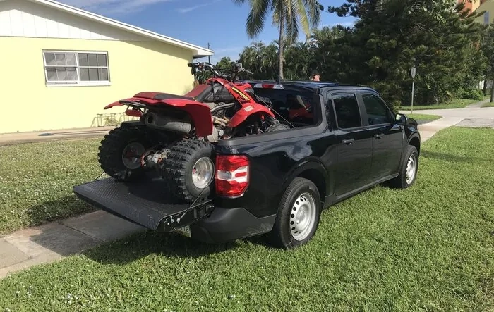 4 Wheeler ATV fit on Maverick bed like a glove!!  (Honda 400cc)