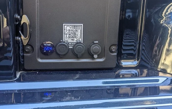 Adding 12V and USB power ports to the bed - installed photo