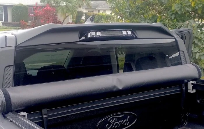 Installed cab fairing and Morimoto 3rd brake light.