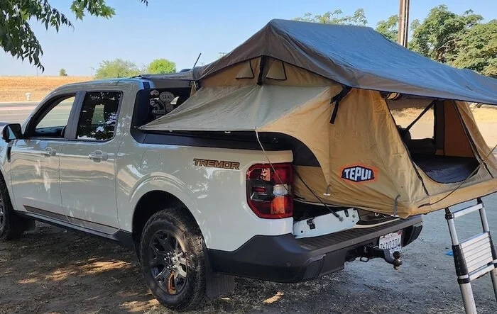 Roof Top Tent Mounted Under Tonneau Cover
