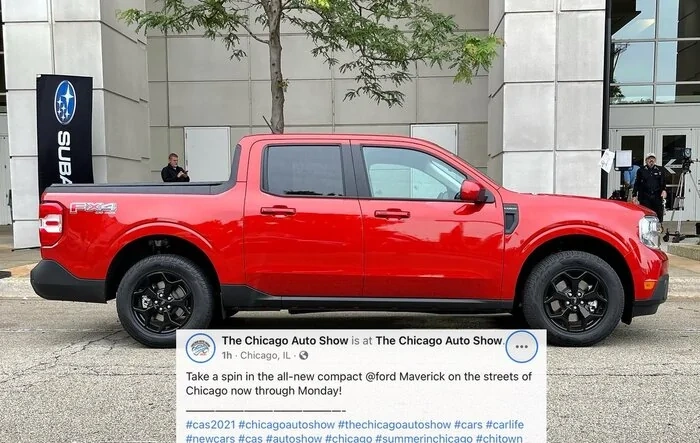 Test Drive the 2022 Maverick at the Chicago Auto Show! + Hot Pepper Red Maverick Close-Up