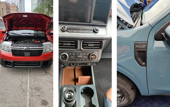 Chicago Pics: 2022 Maverick Interior, Underhood / Engine, Rear Sliding Window, 4x4 Studs, Spare Tire, Undercarriage, Trailer Brake Controller