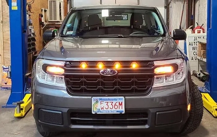 Raptor Style Grille Lights on 2022 Maverick