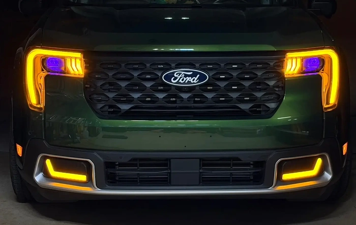 First ever modified Amber 2025 headlights + custom F-150 style LED fog lights