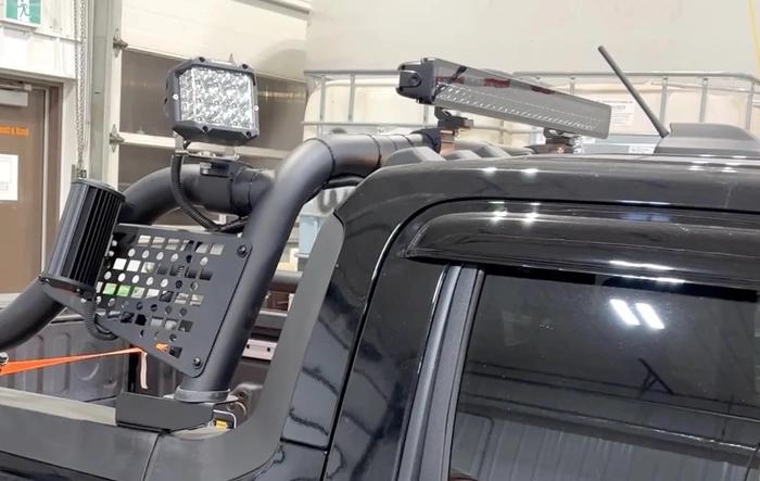 30" roof light bar, ditch lights and reverse lights installed