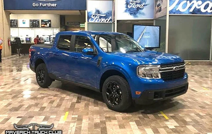First Real Life Pics of Velocity Blue Maverick XLT and Maverick Lariat FX4 With Black Wheels