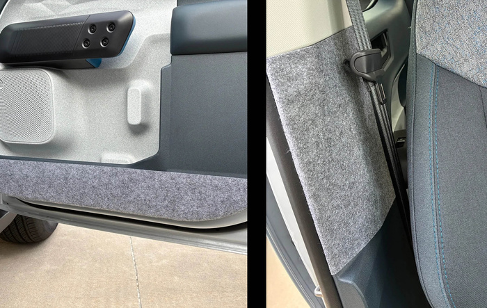DIY interior scratch proofing using self adhesive fabric