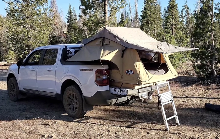 Roof Top Tent (RTT) fits inside bed and under tonneau cover: Tepui Ayer 2-Person Rooftop Tent