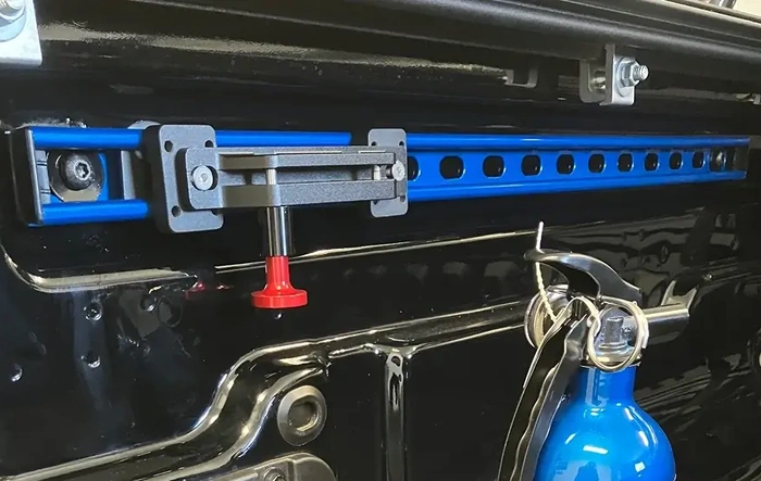 Custom bed rails installed (DIY with parts from Home Depot)