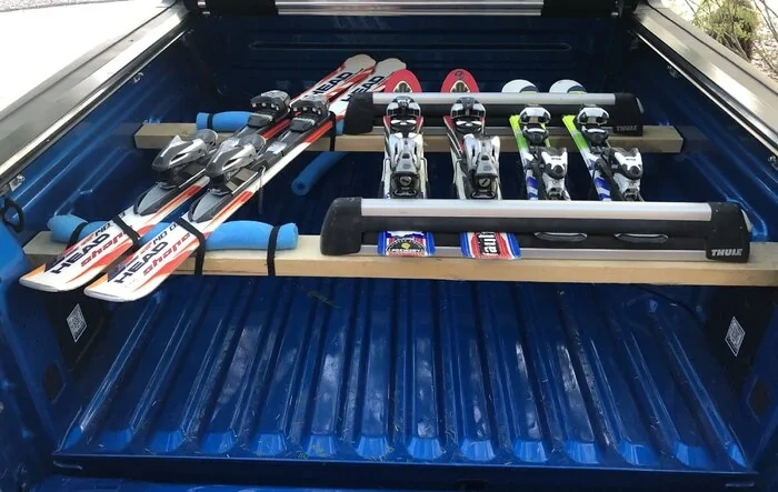 DIY In-Bed Ski Rack