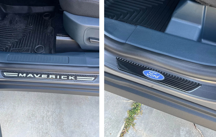 Door sill kit dress up installed