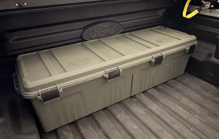 Storage box that fits the Maverick bed perfectly.