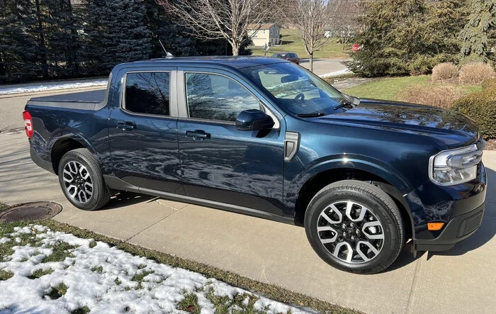 Took Delivery of our Alto Blue Maverick Lariat Hybrid today - Pics and thoughts