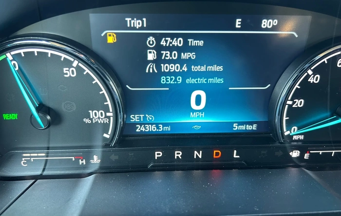 Going for 1000 miles in one tank. The result is…. (Hybrid Maverick)