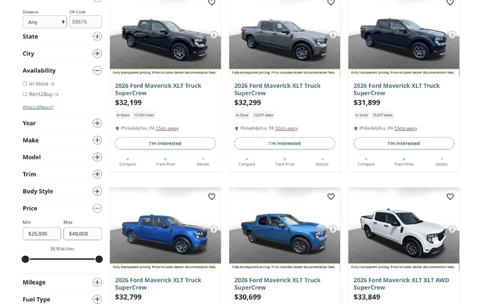 Hertz selling 2026 Mavericks