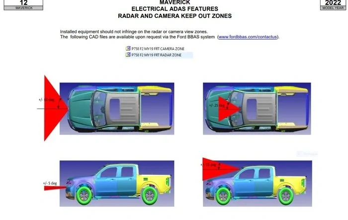 📒 Body Builders Layout Guide for 2022 Ford Maverick: Tech Specs, Weights, Dimensions, Measurements, Radar/Camera, Wheels/Tires Data