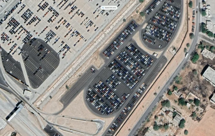 Satellite images show lots of built Mavericks parked at Mexico plant